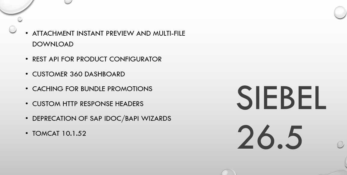 Siebel CRM Update 26.5 is Available